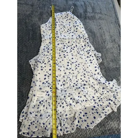Banana Republic Floral Tiered Gauze Ruffle Dress Size 6 MSR $89.99 Blue Flowers - Picture 5 of 11